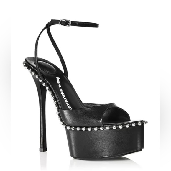 Alexander Wang Nova Ankle Strap 145 Studded Platform High Heel Sandals 35.5 NEW - Picture 2 of 16